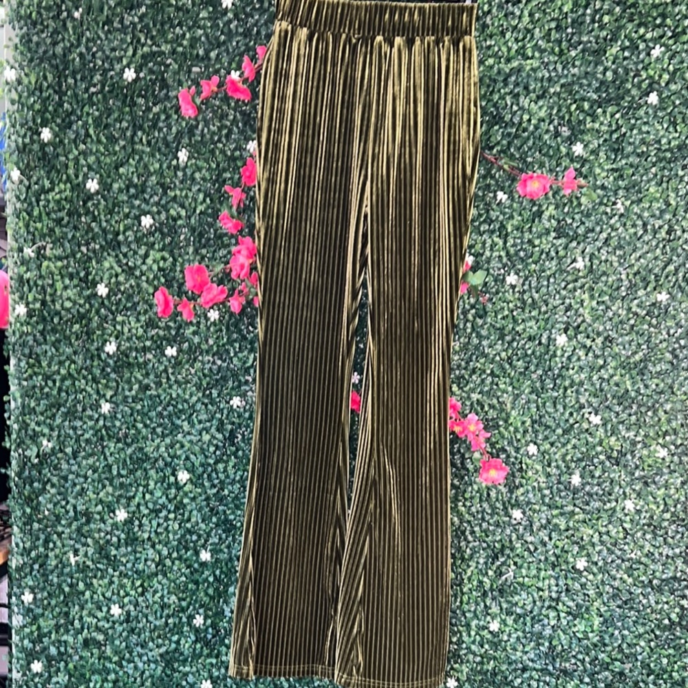 Velvet Pleated Pants
